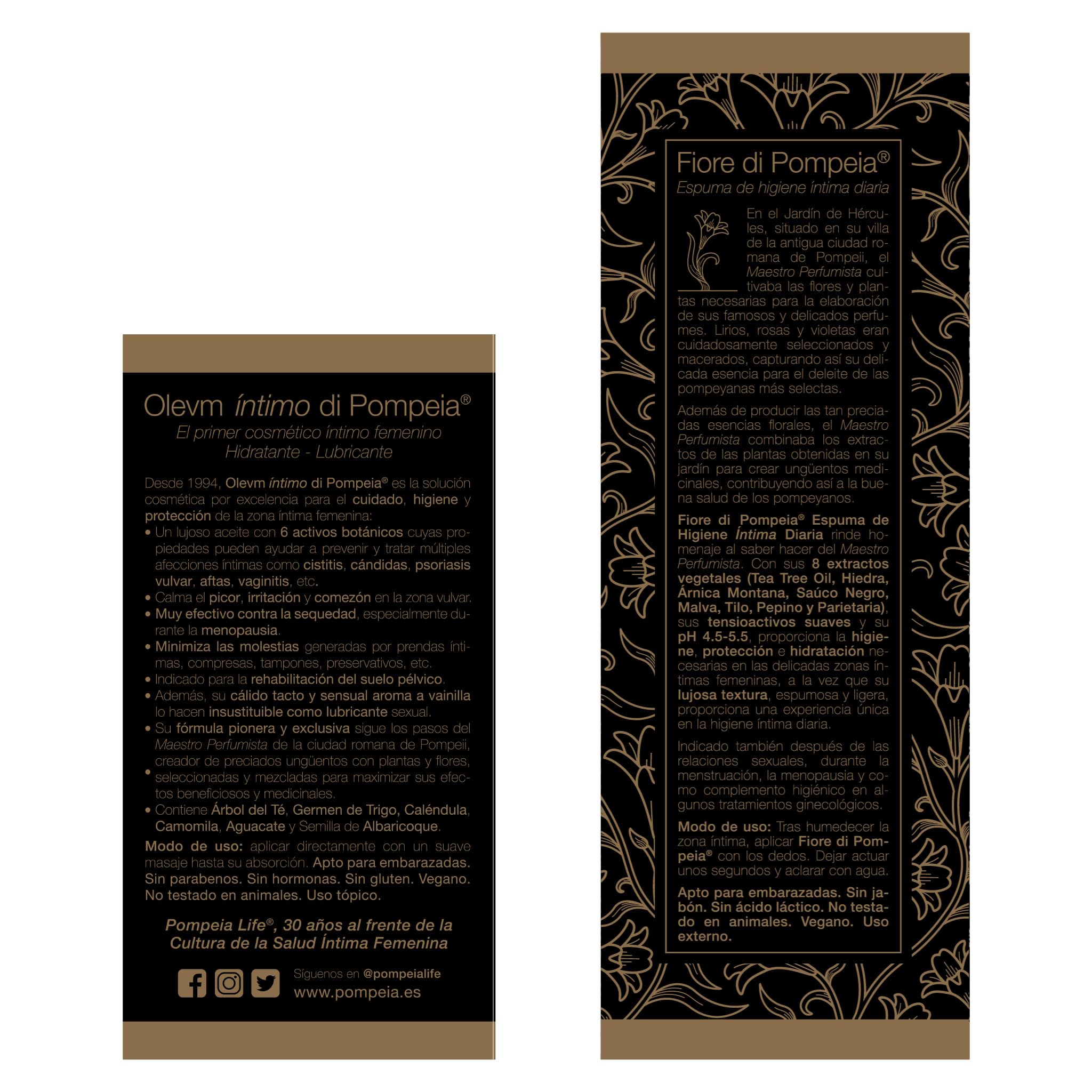 Ritual Diario de Salud íntima de Pompeia Life (Olevm íntimo di Pompeia 50ml + Fiore di Pompeia 140ml)
