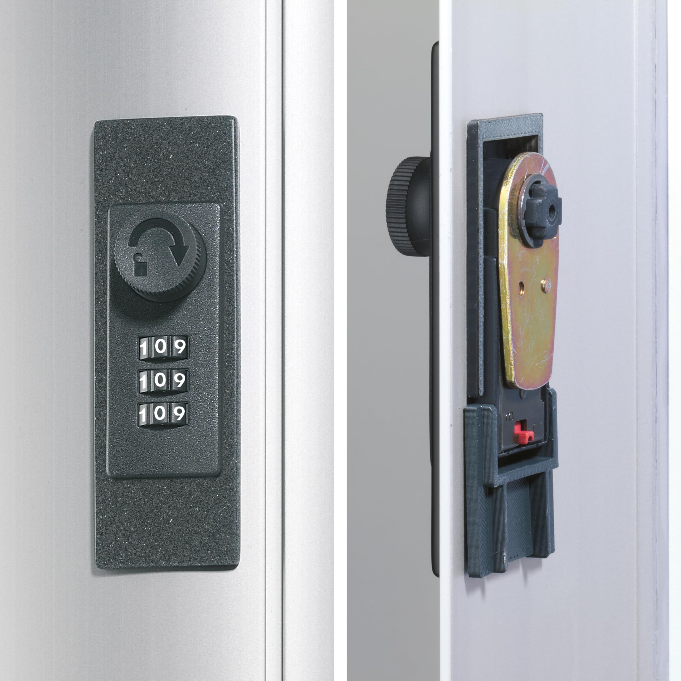 Durable 196623 Skrzynka na klucze Key Box Code 36 (z zamkiem szyfrowym, na 36 zawieszek), kolor srebrny.