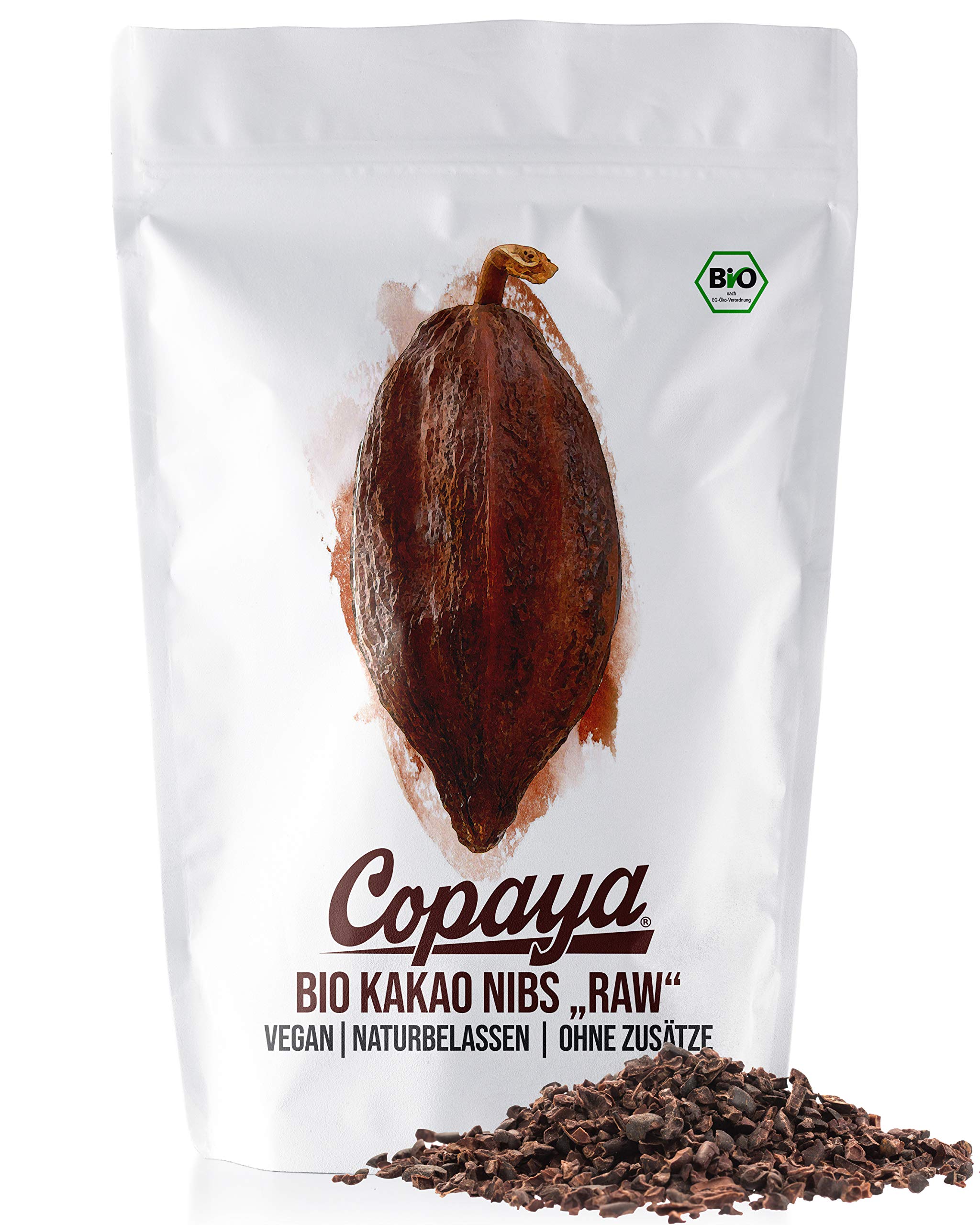 Copaya Bio Kakao Nibs Roh 1000g Ungeröstet Ungesüßt