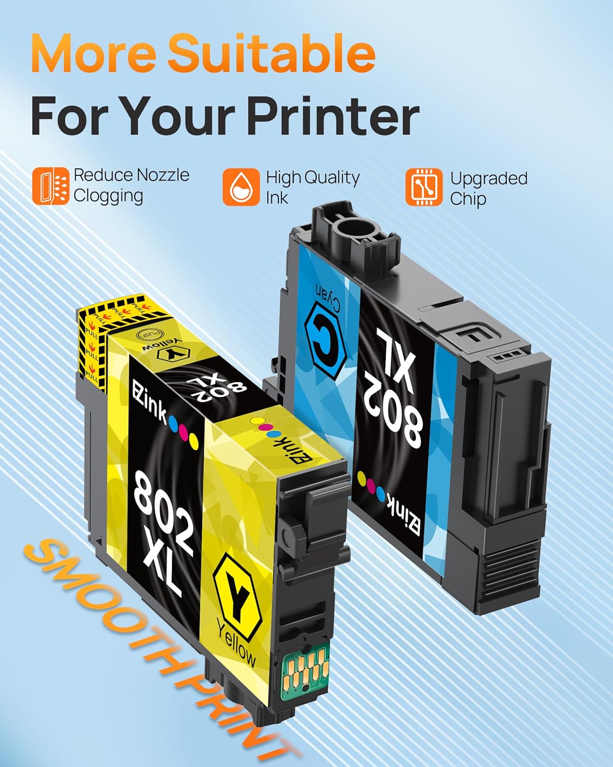 E-Z Ink (Remanufactured Ink Cartridge Replacement for Epson 802XL 802 T802XL T802 to use with Workforce Pro WF-4740 WF-4730 WF-4720 WF-4734 EC-4020 EC-4030 (1 Cyan, 1 Magenta, 1 Yellow)
