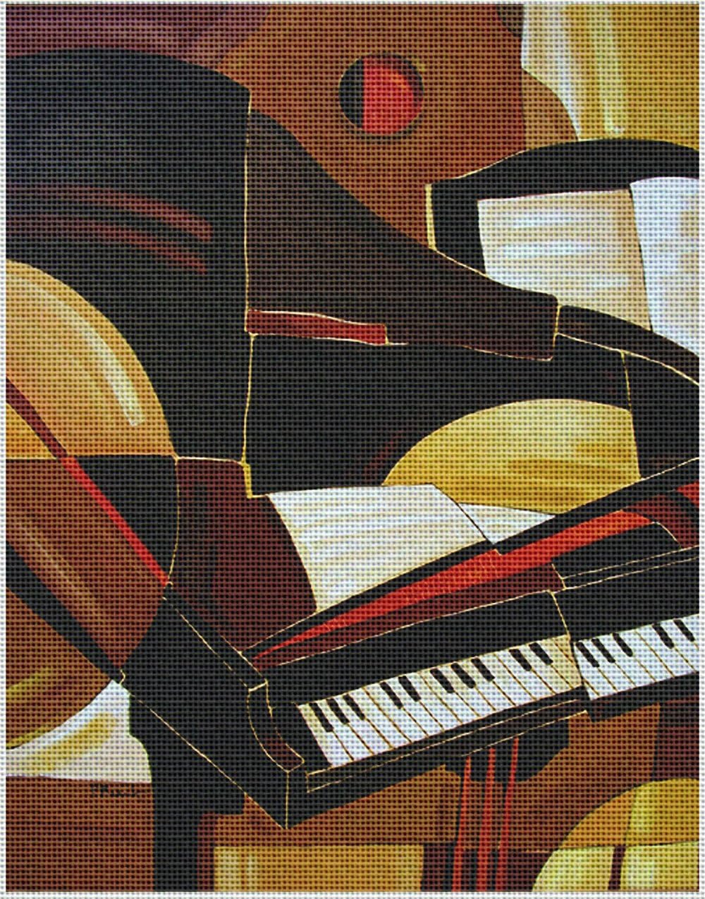 Art Needlepoint Abstract Piano Needlepoint Kit by Paul Brent