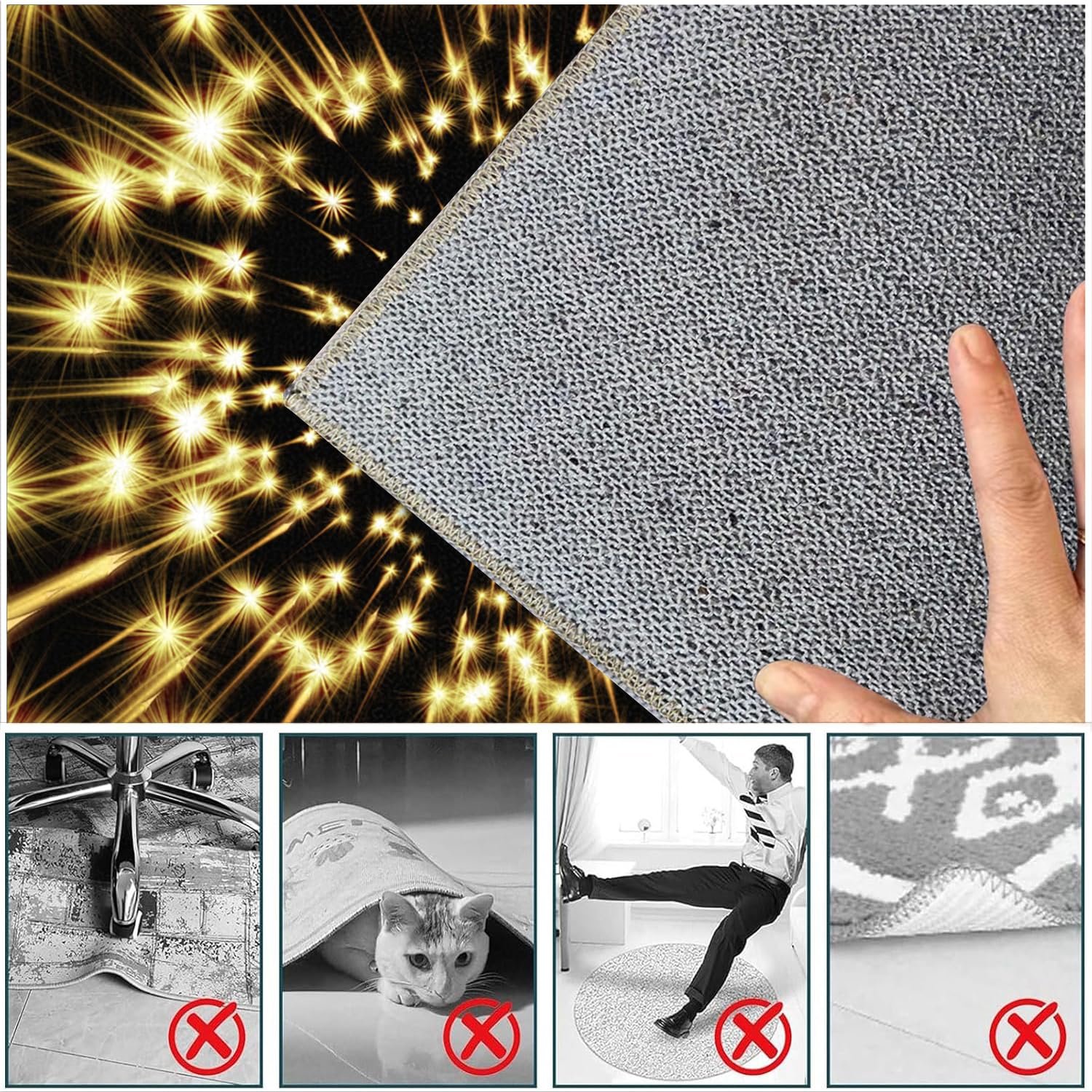 Tapis Chaise de Bureau Gaming, Tapis Protection Sol Chaise Bureau, Tapis de Sol pour Fauteuil, Tapis de Sol Bureau Tissu, Tapis de Protection en Bois/carrelage pour Bureau et Maison 160 x 200 cm