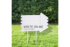 4pcs Yards Signs with Stakes, Custom Blank Arrow Signs for Party