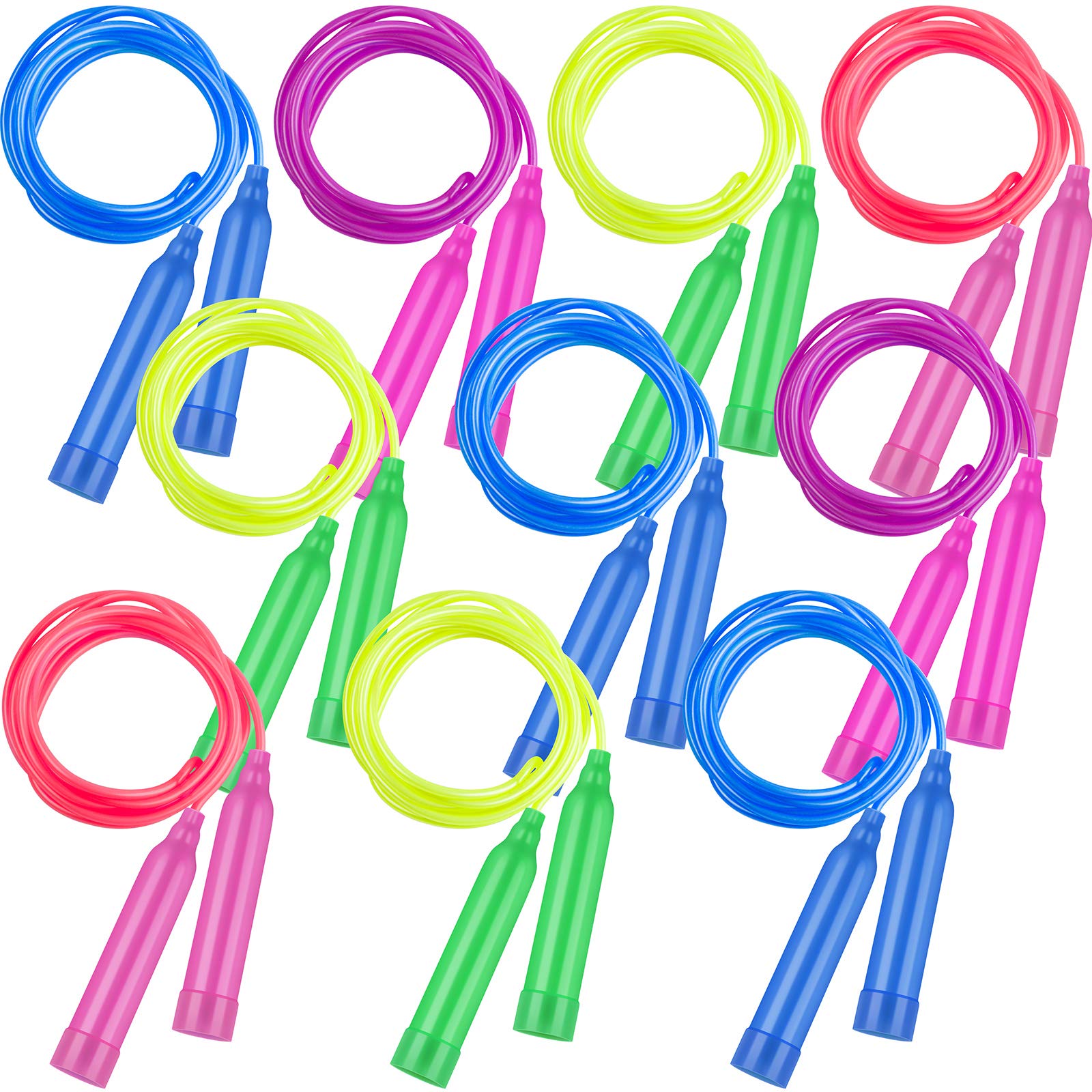 Snapklik.com : 10 Pack Colorful Kids Jump Rope Set Adjustable Plastic ...