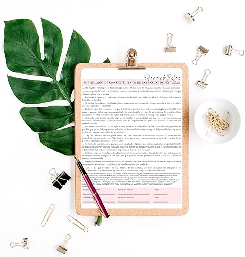 Miniatura 6 de SPANISH - Forma de admisión, consentimiento y cuidado posterior de extensiones de pestañas  Paquete de 75  Forma de tamaño de papel de 8.5 x 11