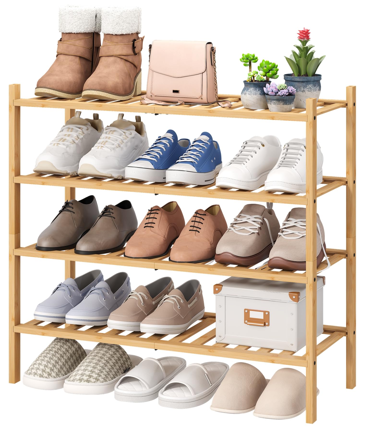 viewcare 4-Tier Bamboo Shoe Rack
