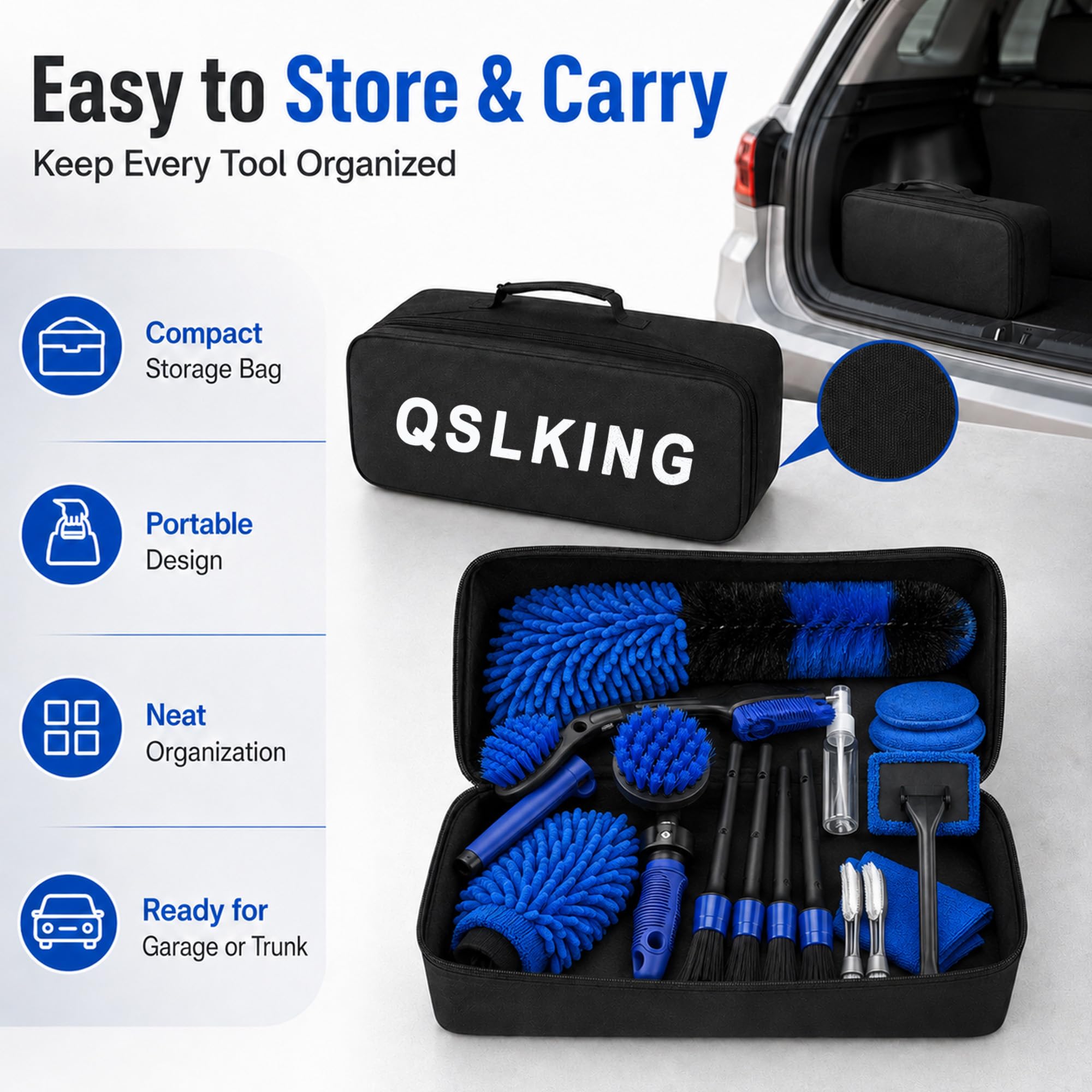 Kit di 30 pennelli per la pulizia dell'auto, kit di spazzole per pulizia auto, accessori per la pulizia dell'auto, spazzola per trapano per ruote esterne, strumenti per auto
