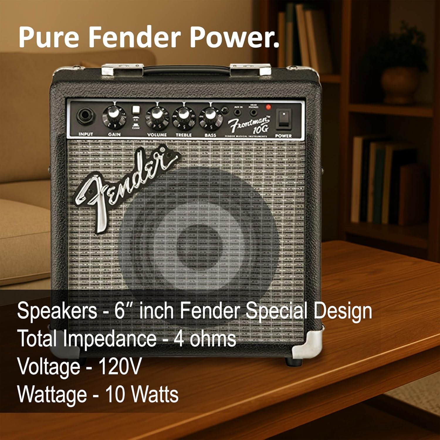 Fender Frontman 10G Guitar Combo Amplifier - Black Bundle with Cable and Austin Bazaar Exclusive 12-Pack Picks - Image 5