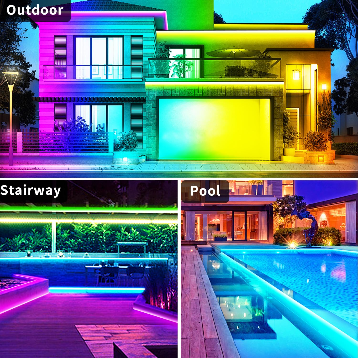 Snapklik.com : Vimeepro 3.3ft Outdoor Waterproof Led Strip Lights,IP68 ...
