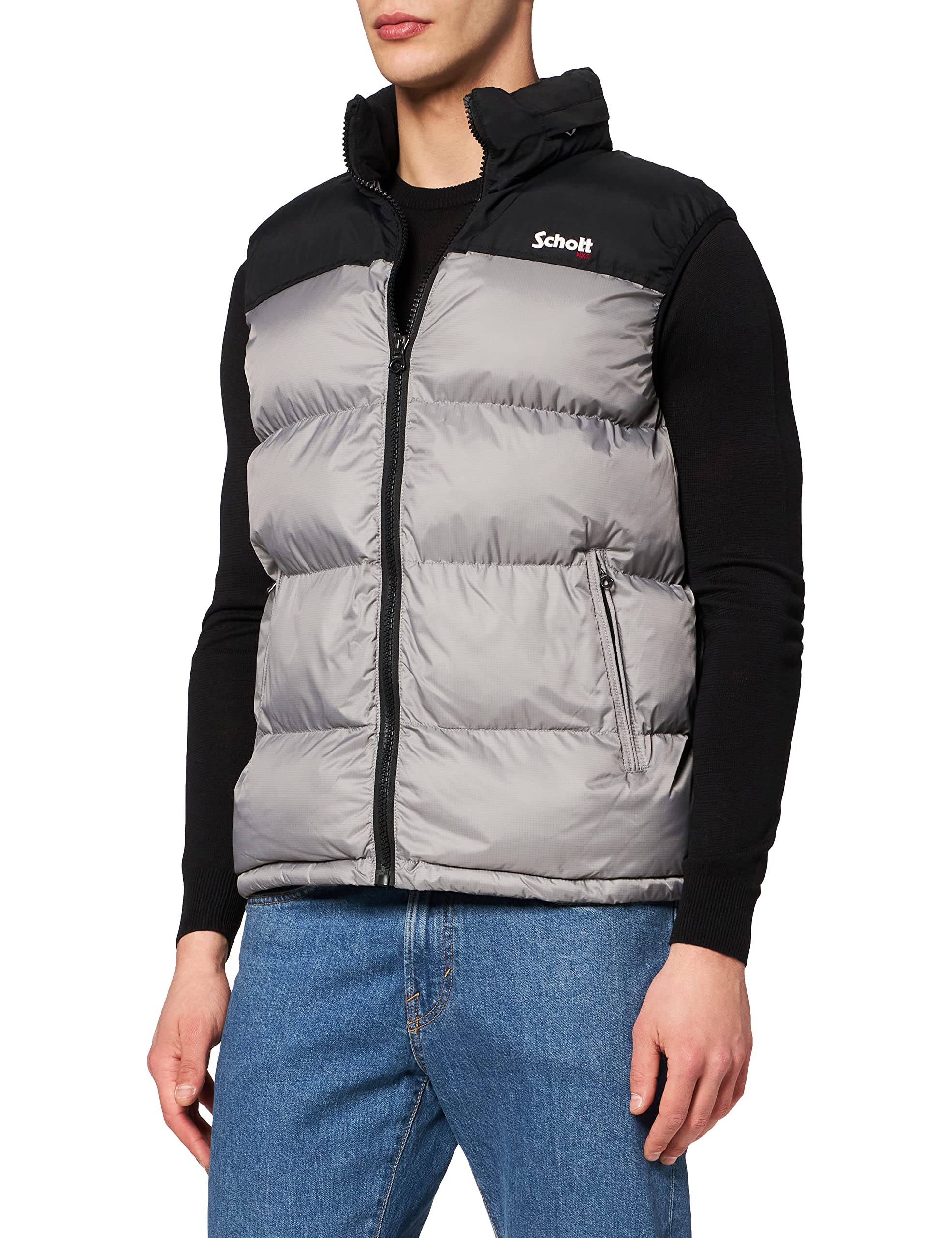 Schott NYC UTAHV Unisex Jacket, Silver, L