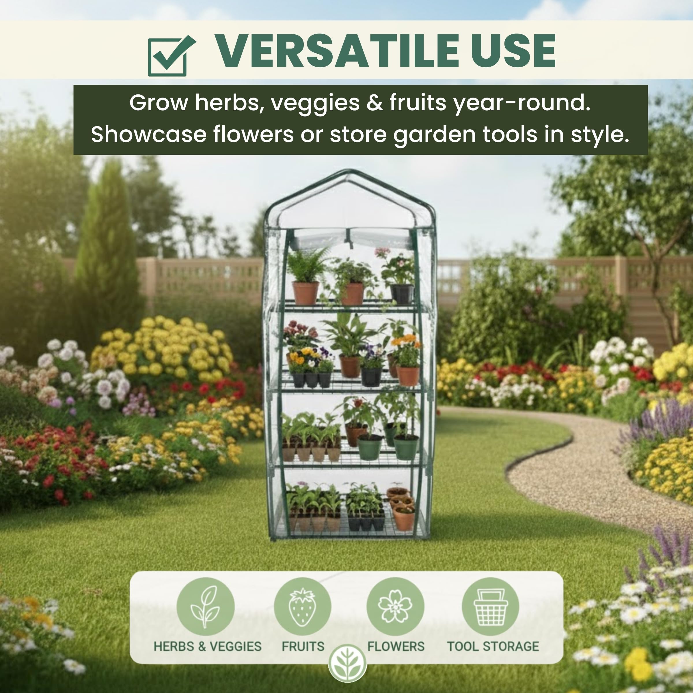 Amazon.com : 4 Tier Mini Greenhouse - Portable Greenhouse with