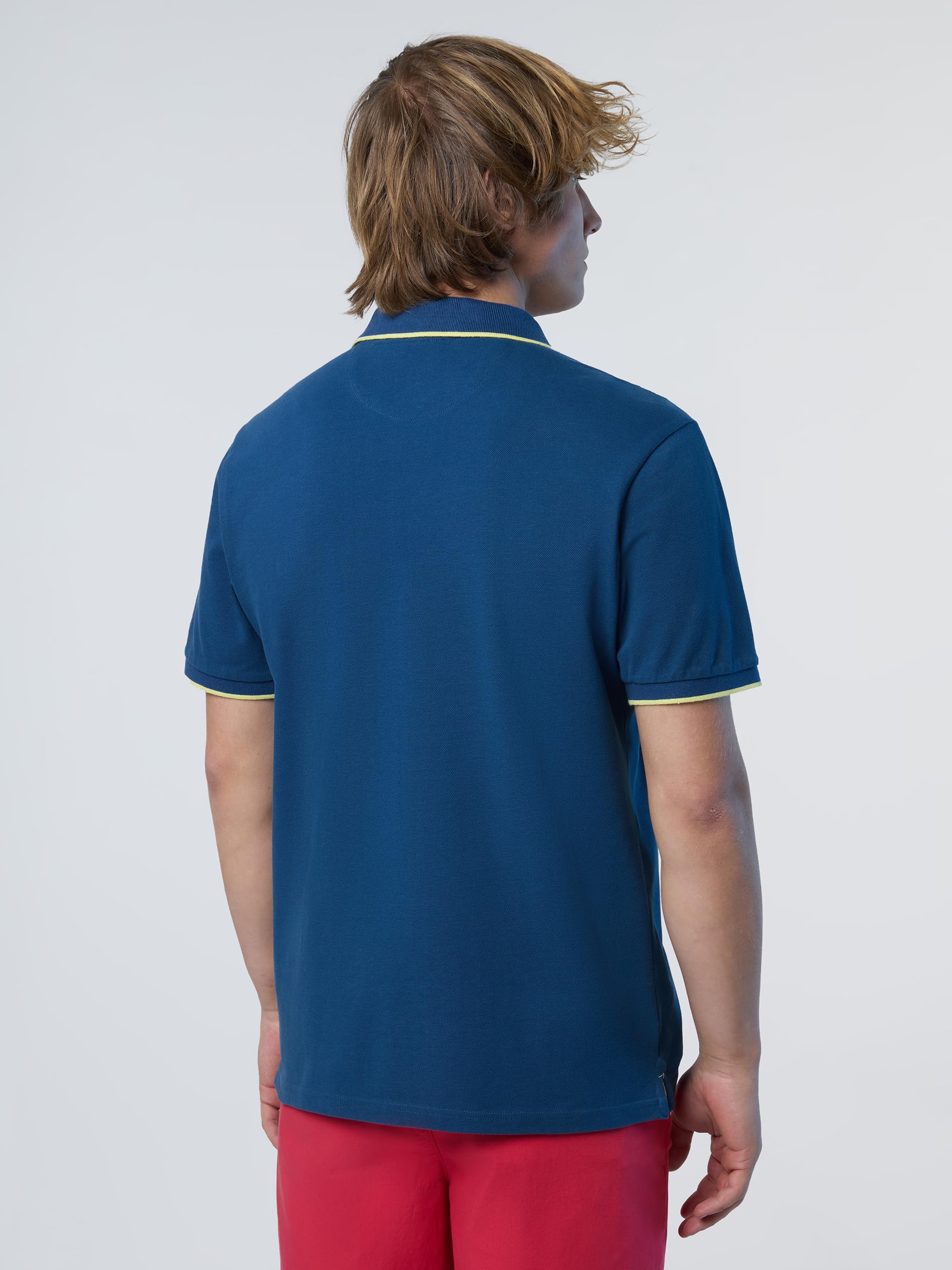 NORTH SAILS Polo Uomo in piqué di Cotone Organico con Dettagli a Contrasto
