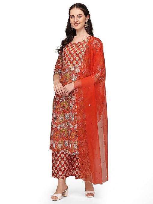 Kurta Plazzo Set With Duppat