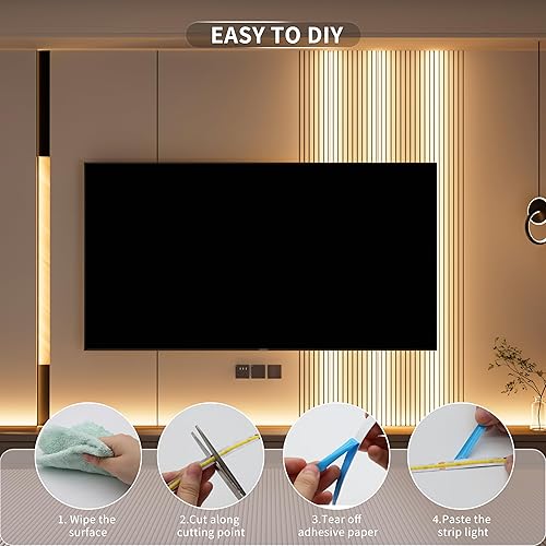 Miniatura 6 de MIWISE COB - Tira de luz LED de 32.8 pies32.8 ft, CRI 90+ blanco cálido 3000 K de alto lúmenes regulable, súper brillante, flexible, DC24V, cinta de