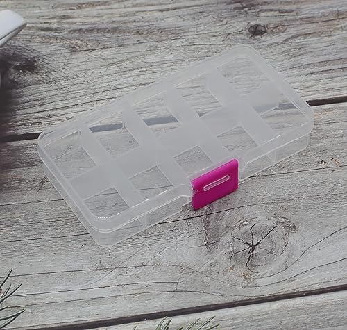 Miniatura 4 de Yansanido 4 unidades, 10 rejillas de 5 x 2.5 pulgadas, ajustable, pequeño, extraíble, de plástico, organizador de joyas con divisores, caja de