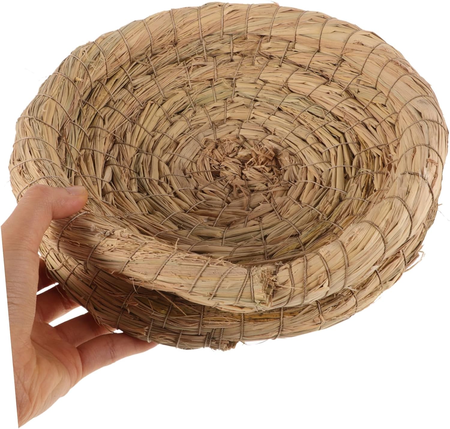 Kisangel 5Pcs Decorative Woven Straw Nest for Birds Cozy Nesting Habitat for Small Animals Breathable and Comfortable Straw Bed Birdcage Accessory for Crafting and Decoration