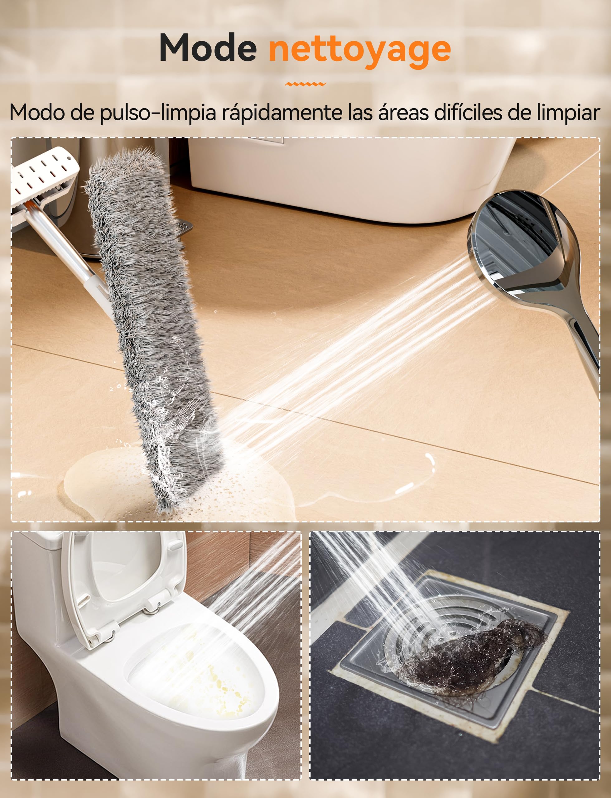 Magichome Alcachofa de Ducha Alta Presion, Antical Alcachofa Ducha Ahorro Agua Cabezal de Ducha Extraíble con 5 Modos, Alcachofa de Ducha de Mano, Alcachofa Ducha Económica Grande — view 4