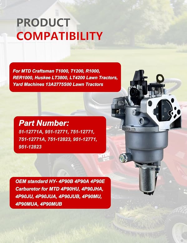 YAMAKATO 951-12771A Huayi Carburetor for MTD 951-12771 751-12771 751-12771A by YAMAKATO - Used condition - Image 5