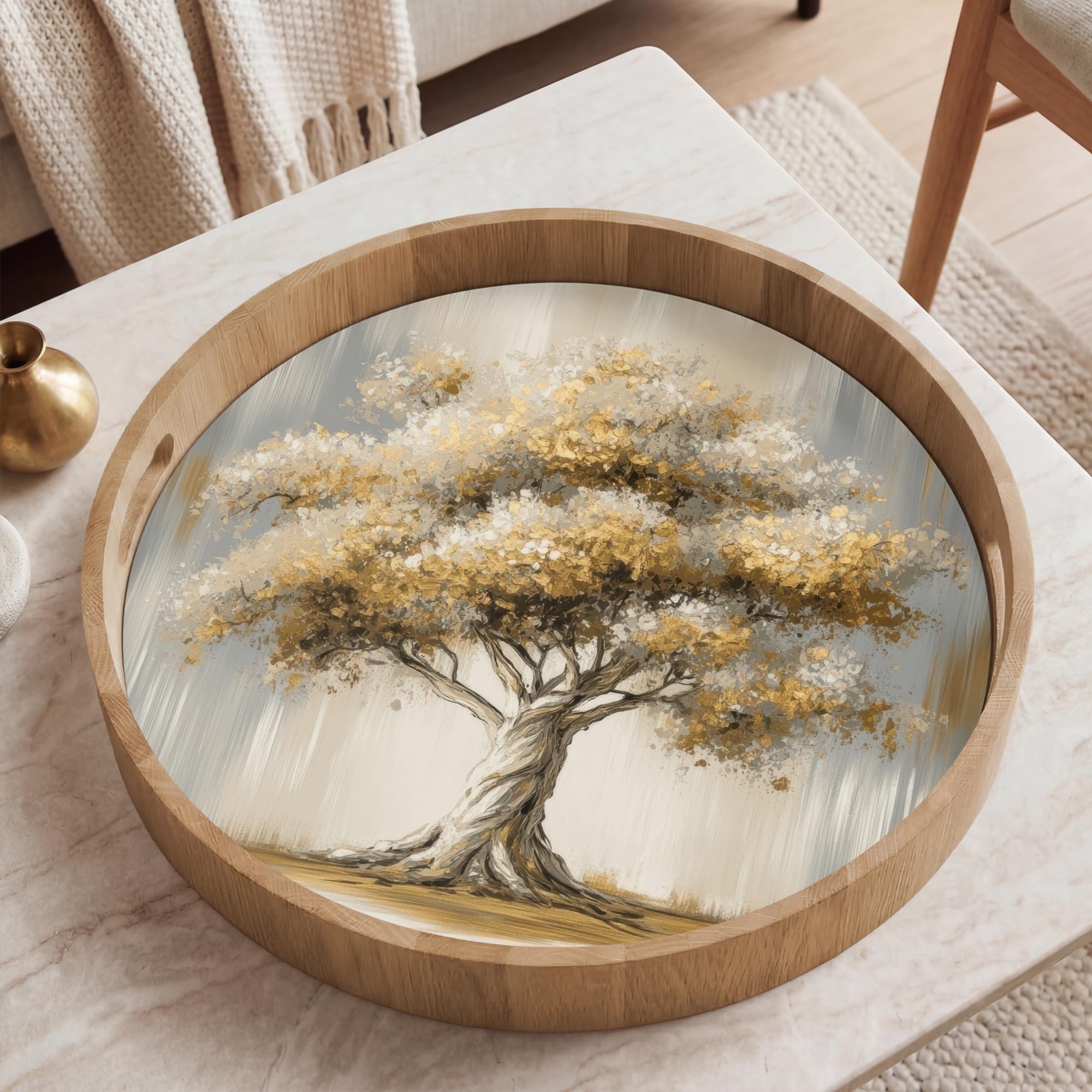 Plateau Bois Plateaux Service Decoratif Table Dejeuner Résistant