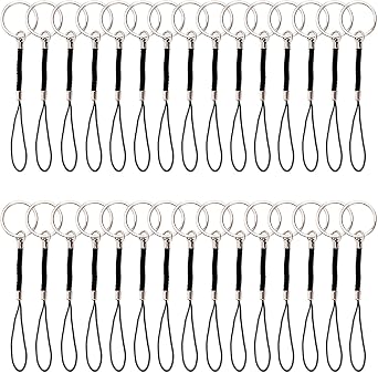 Sunmns Split Key Chain Rings with Lanyards Rope for USB Flash Drive, MP3, MP4, Key Finder and ID Card Badge, 30 Pack