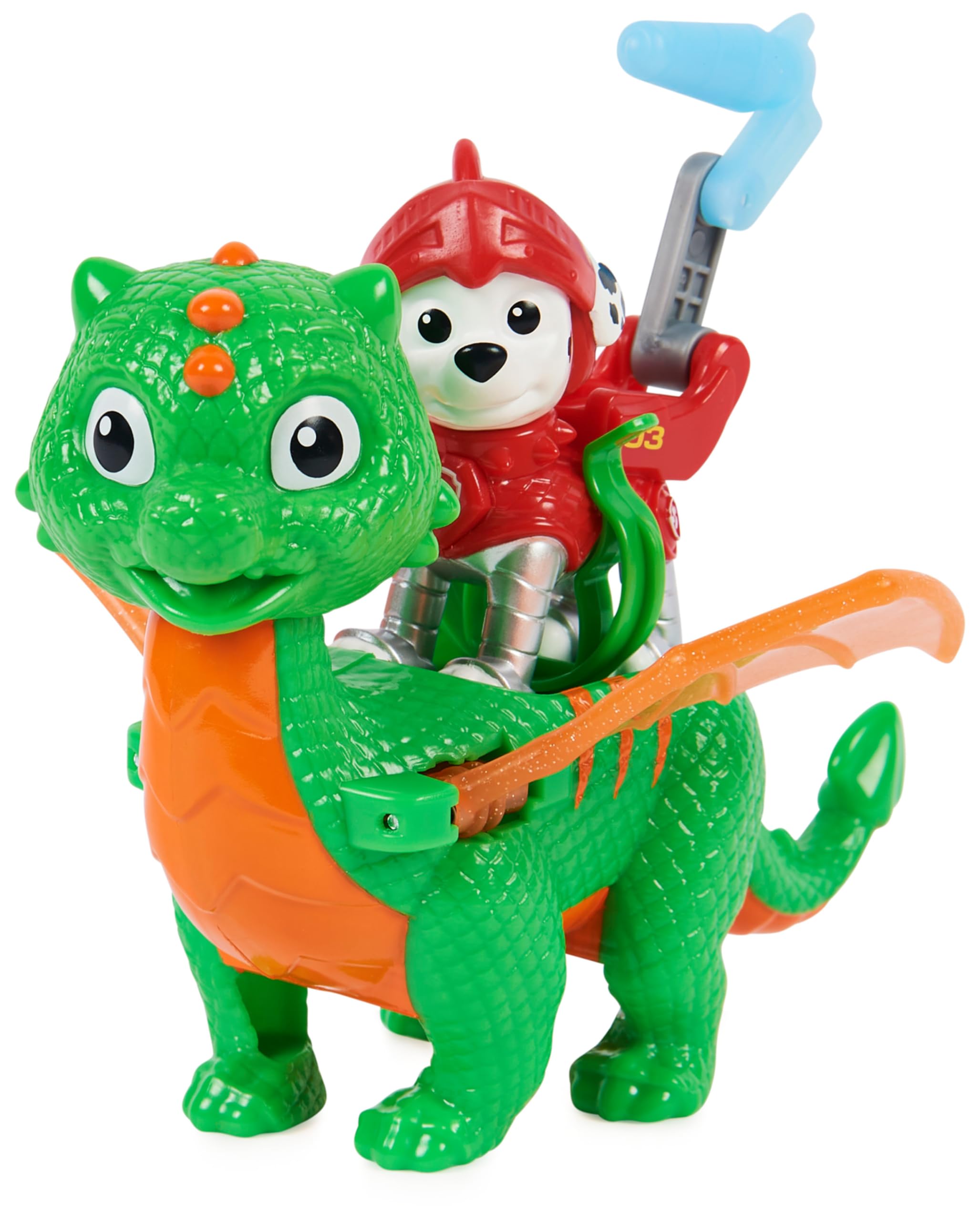 PAW PATROL, Rescue Knights Hero Pups Actionfiguren-Set mit 1 Welpenfigur und 1 Drachenfigur, Spielzeug geeignet für Kinder ab 3 Jahren