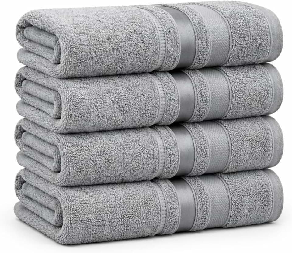 Kit 5 Toalhas de Rosto 45x75cm Macias e Absorventes 100% Algodão Gramatura 326g/m² (Inox)