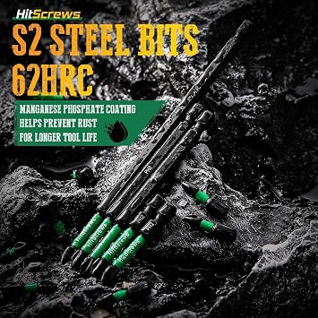50 Pcs Phillips Bits #2 Impact 1 + Magnetic Bit Holder, S2 Steel Magnetic Screwdriver Bits for Impact Drivers, Home Repair & DIY Use