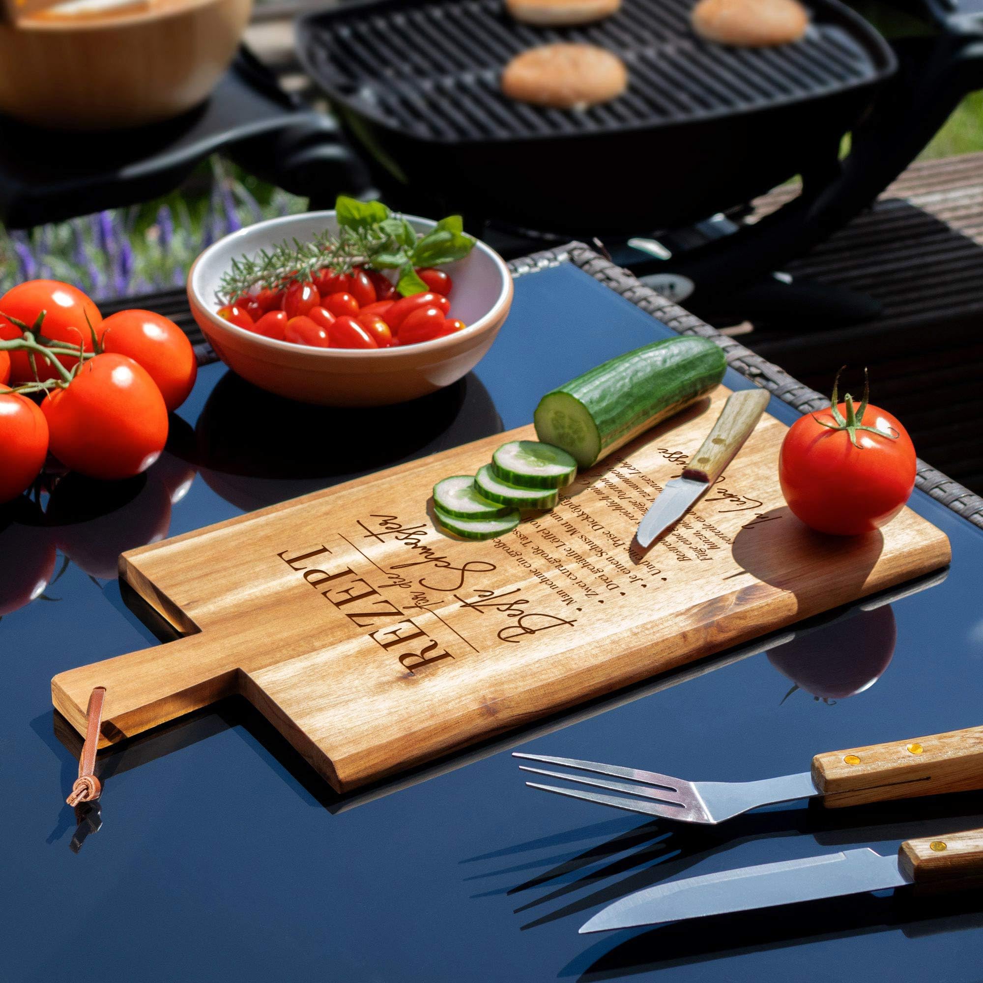 Schneidebrett mit Gravur, Rezept für die beste Schwester, Personalisiertes Küchenbrett, Geschenke für Schwester, Frühstücksbrett, Frühstücksbrettchen, Holz Schneidebretter, Holzbrett mit Griff
