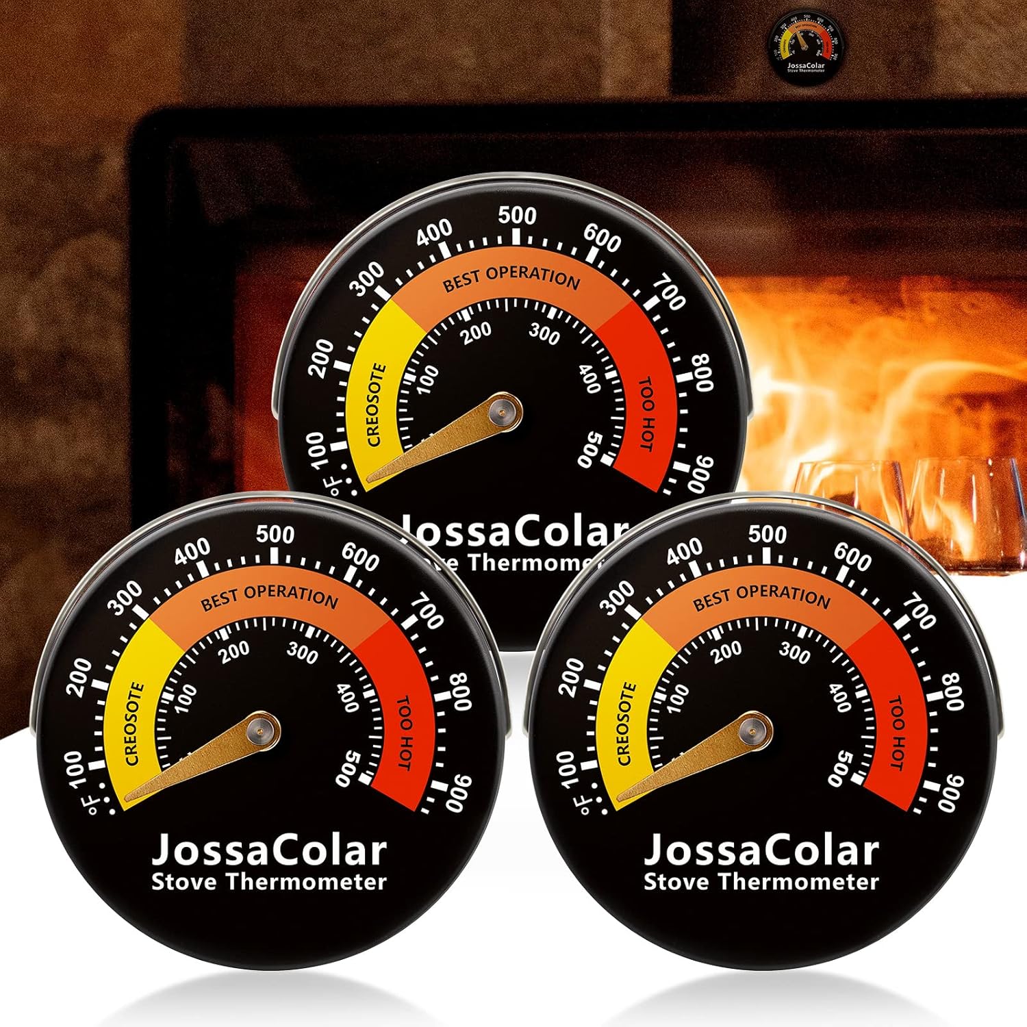 JossaColar Wood Stove Thermometer Stove Pipe