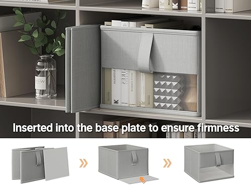 Miniatura 4 de Contenedores de almacenamiento plegables con ventana transparente, organizador de tela para armario, estantes y cubos, cajas de almacenamiento