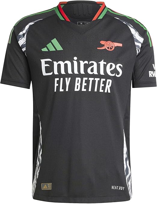 adidas Arsenal Men’s Authentic Away Jersey 2024/25 (US, Alpha, X-Large, Regular, Regular, Black)
