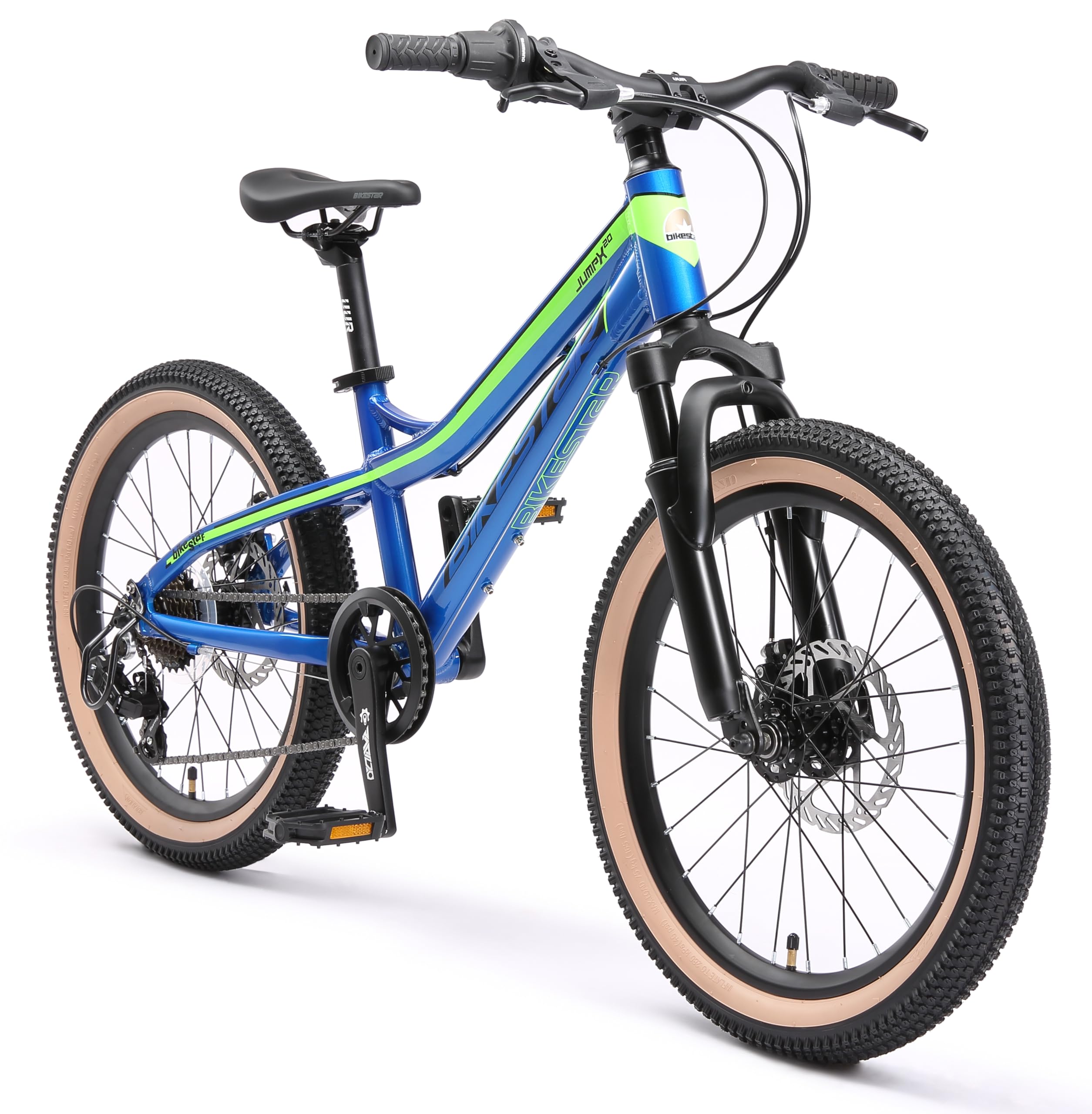 BIKESTAR Alu Mountainbike Jugendfahrrad 20 Zoll ab 6-9 Jahre Hardtail | 7  Gang Shimano Schaltung, Scheibenbremse, Federgabel | Kinder Fahrrad Blau  Grn | Risikofrei Testen : Amazon.de: Sport & Freizeit