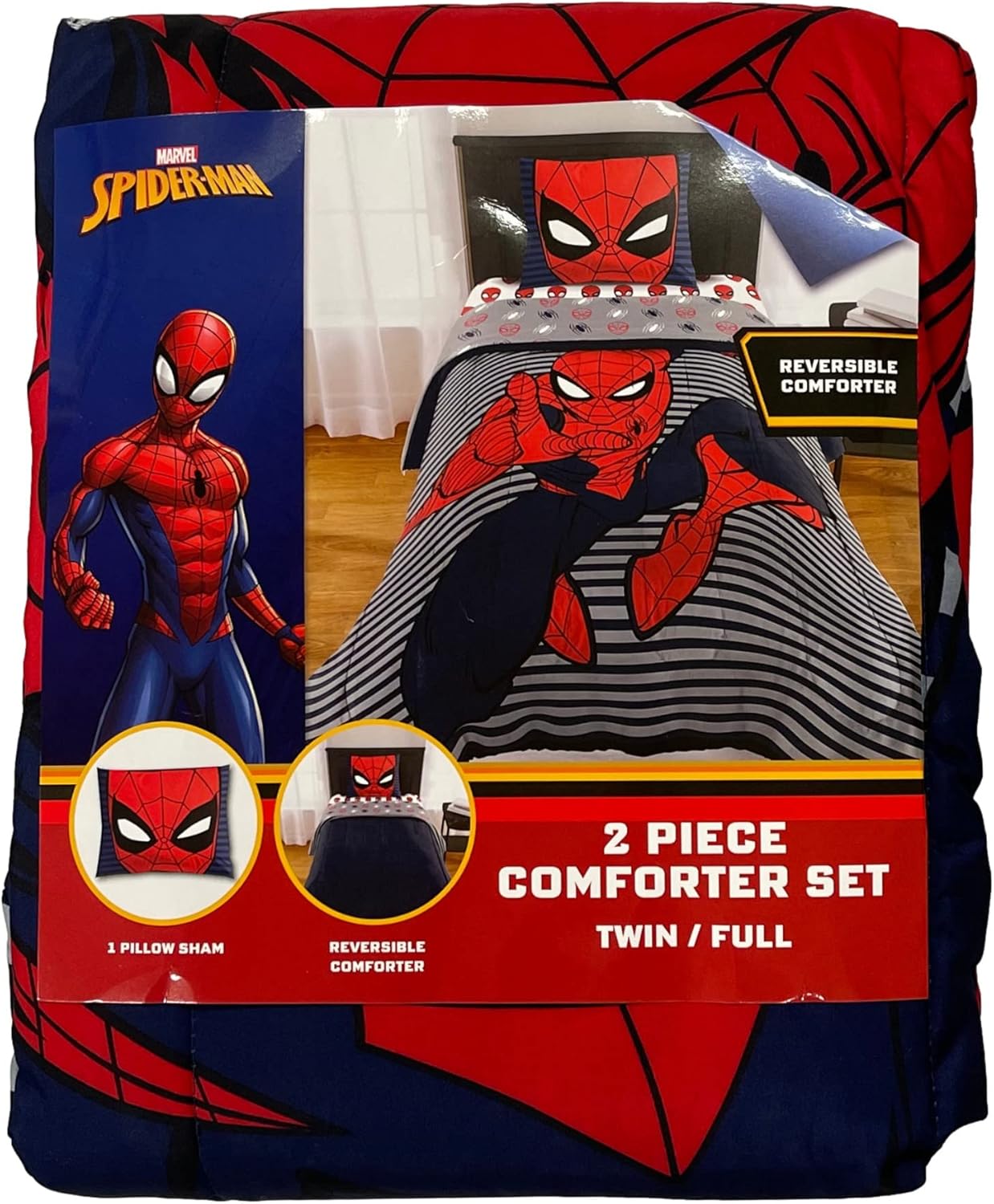 Jay Franco Spider-Man Reversible 2 Piece Comforter Set Twin/Full