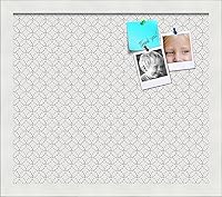 Vista 169 de PinPix Tablero de anuncios de corcho de 12 x 12 pulgadas. Este tablero decorativo enmarcado viene con diseño de círculos B W y un marco blanco