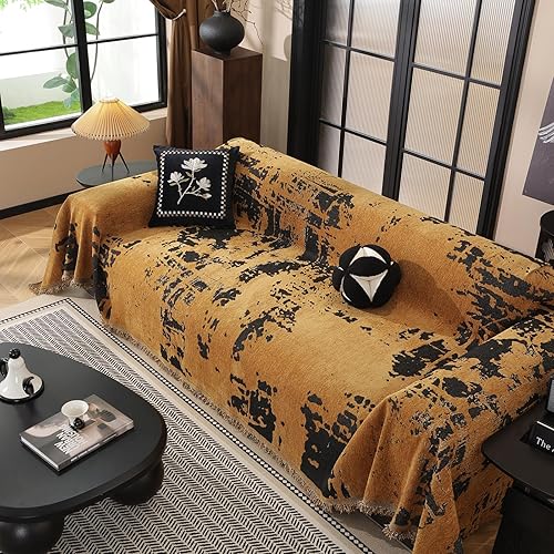 Miniatura 71 de HANDONTIME fundas de sofá beige para sofá, fundas boho de jacquard y corduroy para perros, funda de sofá de felpilla para perros, protector suave