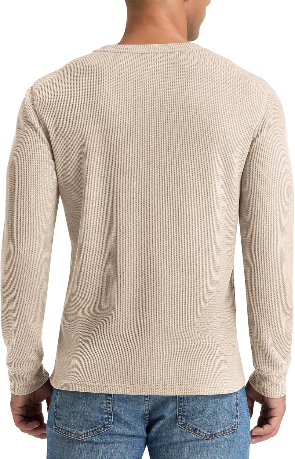 NITAGUT Mens Waffle Crewneck Shirts Slim Fit Long Sleeve Casual T-Shirt - Image 6