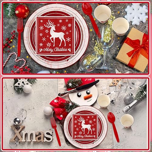 Miniatura 3 de Dandat Juego de 400 platos y servilletas de bautismo, decoraciones para fiesta de bautizo, cruz de bautismo, juego de vajilla desechable para 50