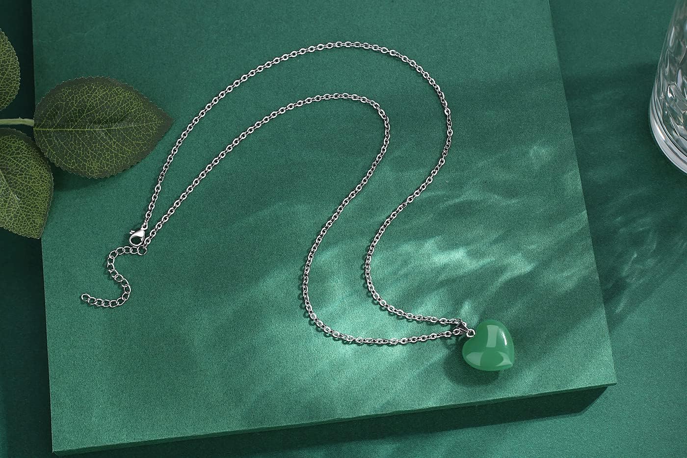 Green Aventurine Crystals Necklaces Heart Love Real Crystal Reiki Energy for Women Mothers Day Gift Christmas - Image 3
