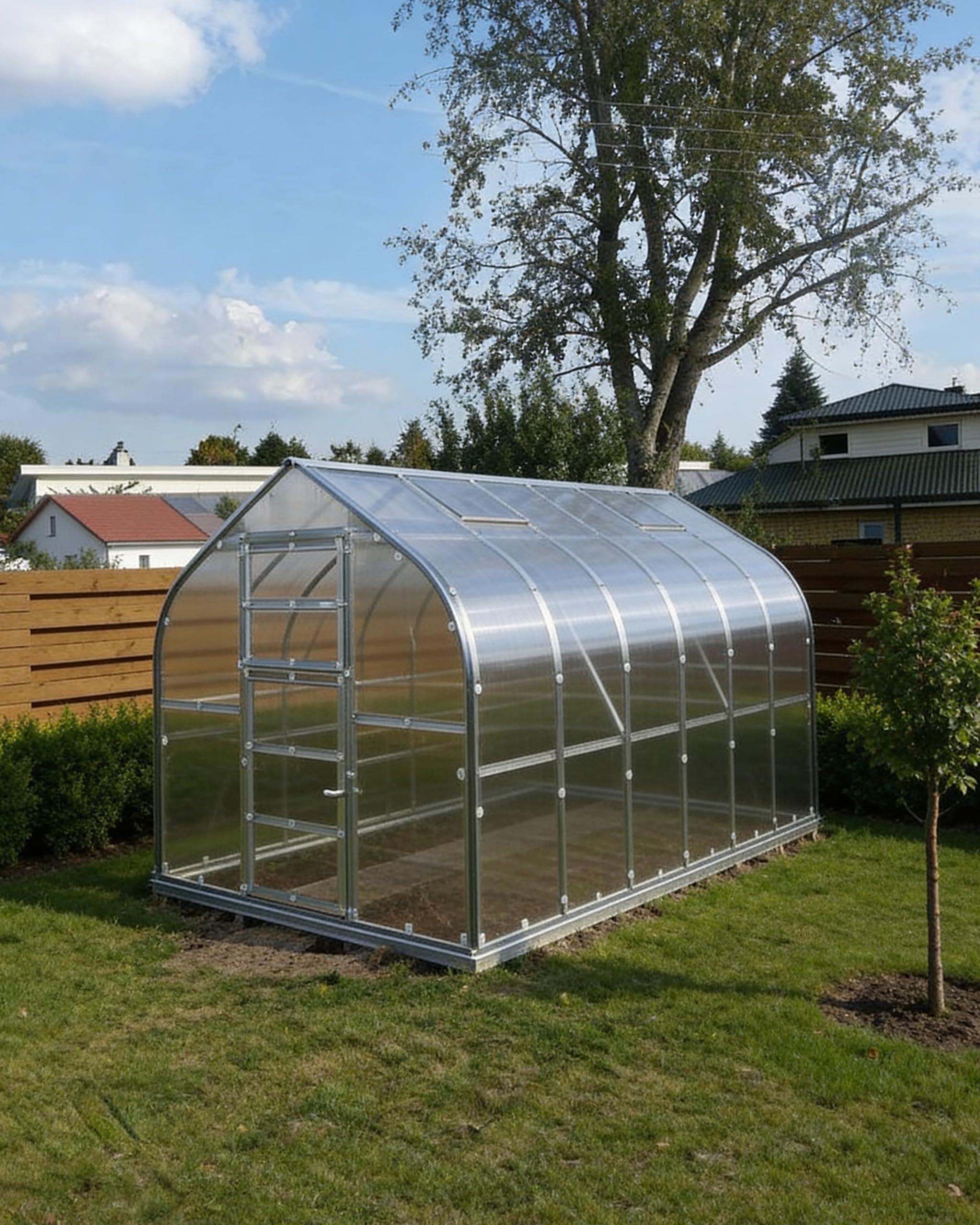Gewächshaus 07 HKP 6 mm, Grundfläche 10 m²- Abmessungen: 400 x 250 cm (L x B)