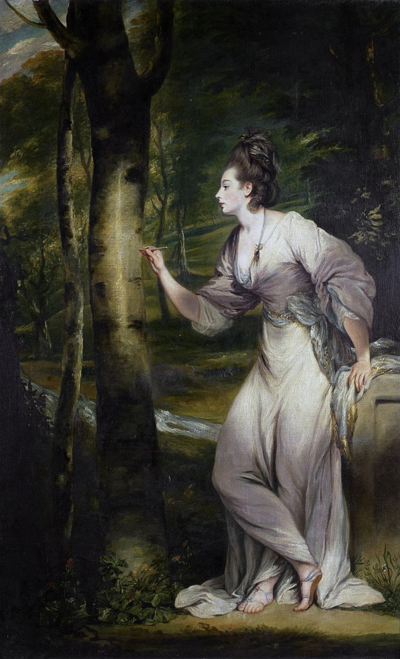 ARTXLXXBN Famous Painting Canvas Artwork Graffiti Print Mrs Richard Bennett Lloyd by Joshua Reynolds Portrait Canvas Image for Home Decor 60x90cm