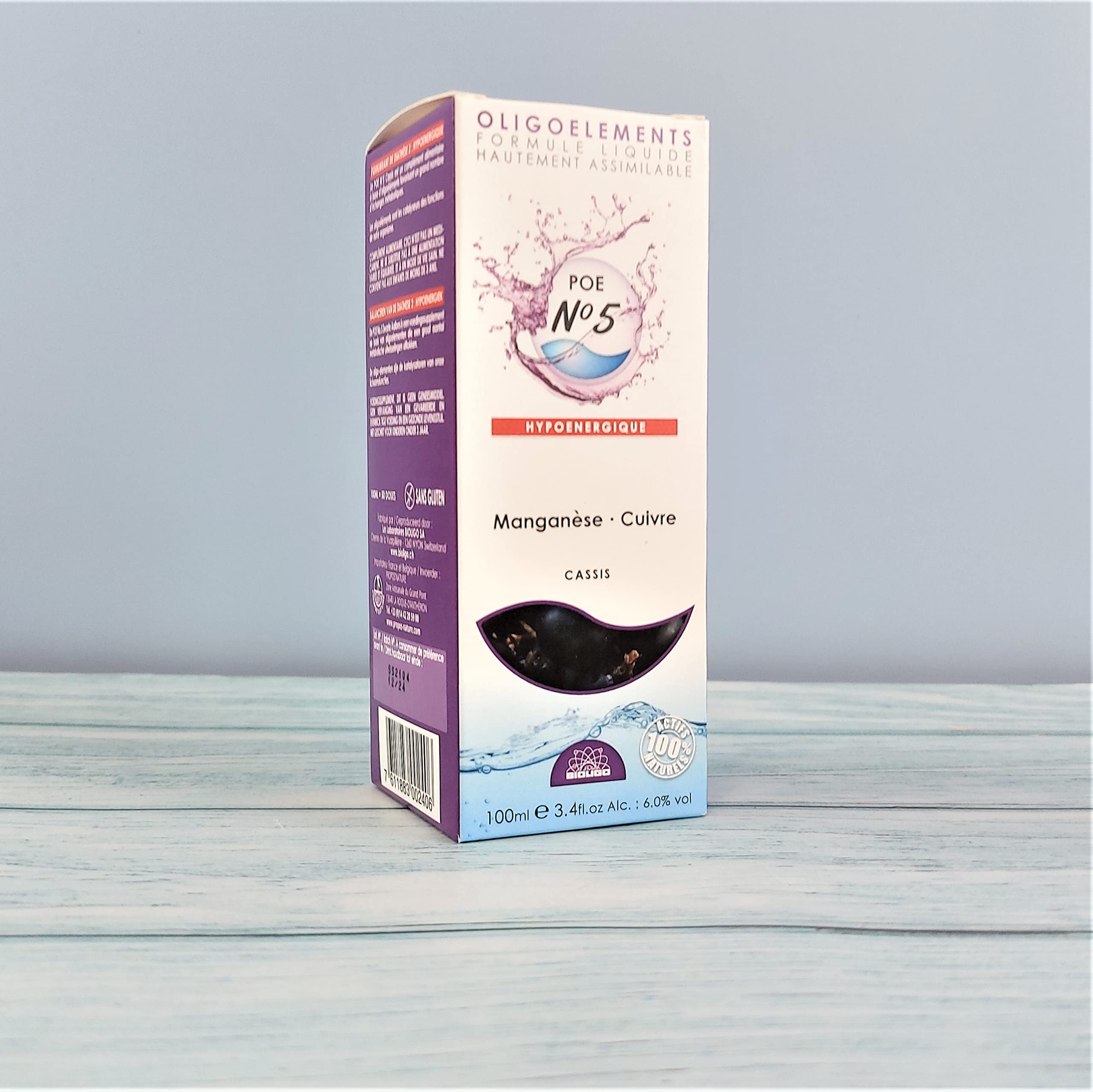 Préparation en oligoéléments - POE N°5 - Cassis - Manganèse, Cuivre - Allergies - Bioligo - 100 ml