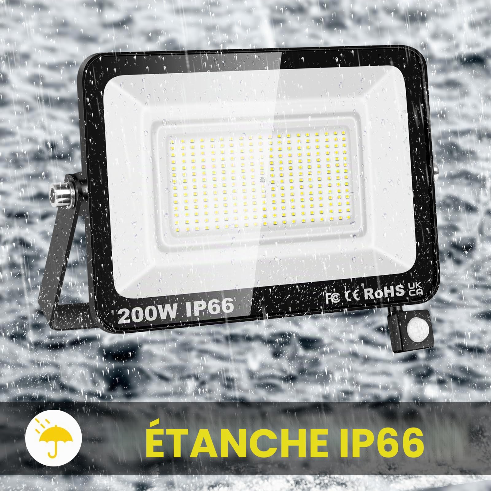 Willpower Projecteur LED Extérieur 10W Spot LED Avec Détecteur de Mouvement