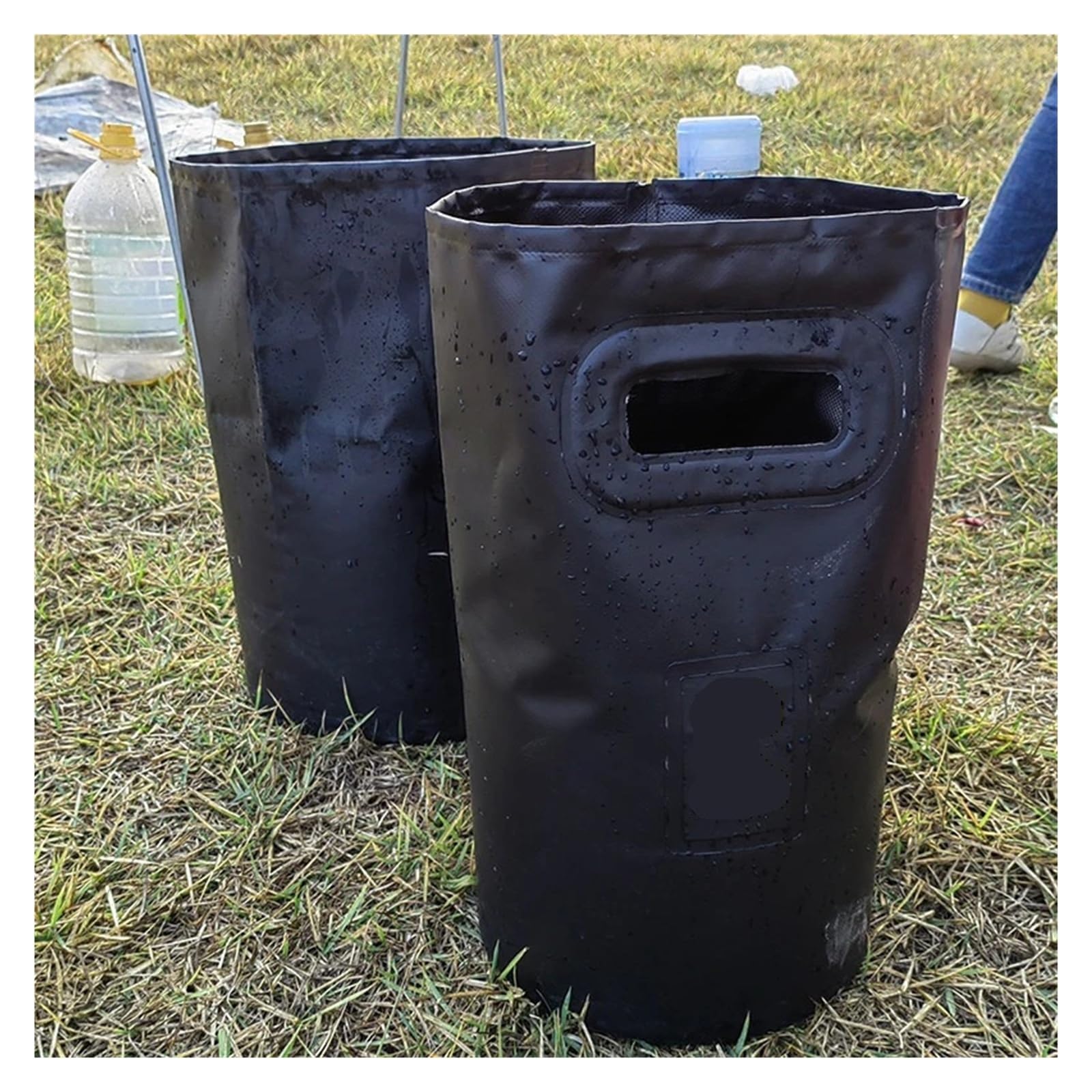 Secchio d'acqua pieghevole da esterno portatile per campeggio, picnic, pesca, viaggi, comodo da riporre e facile da trasportare, cachi S
