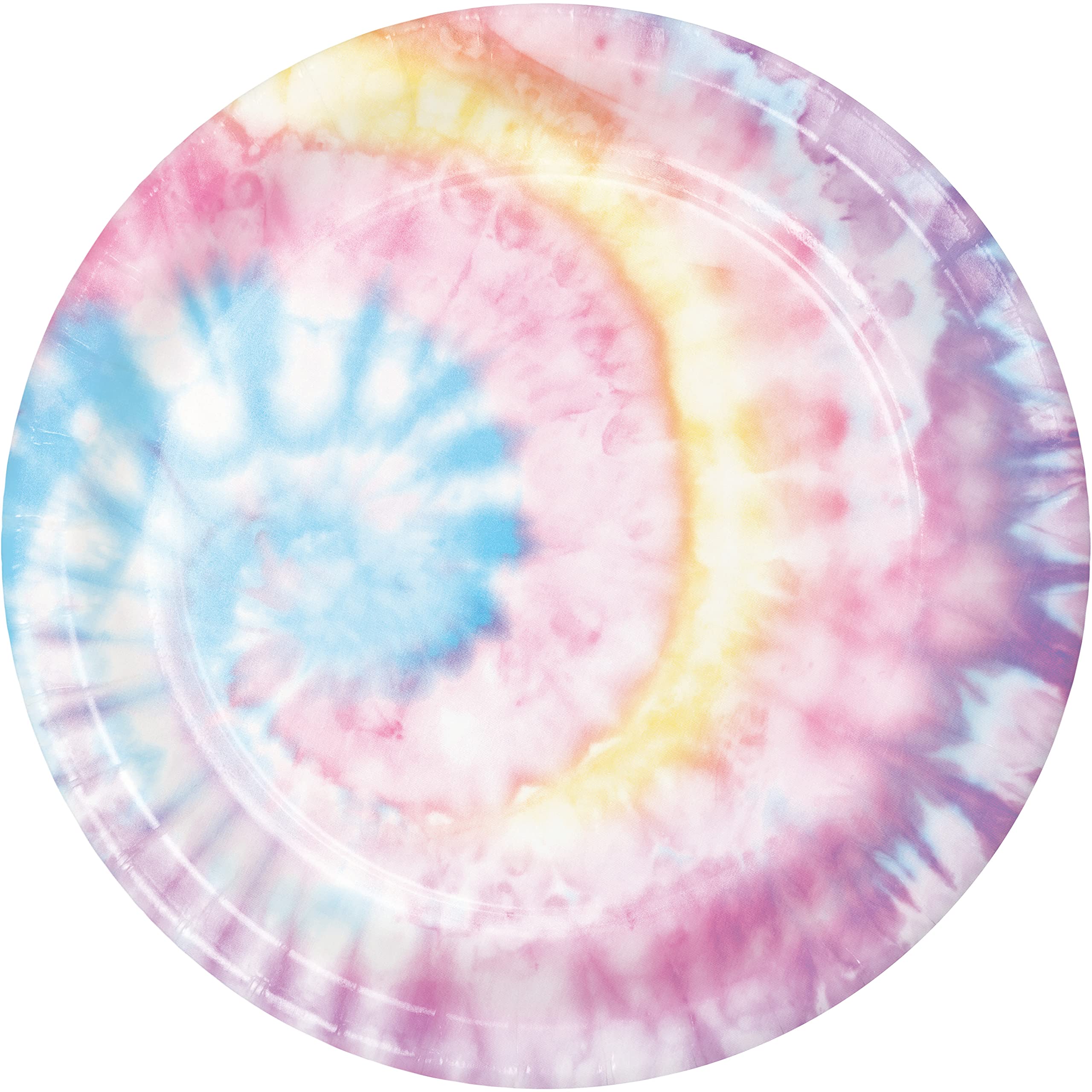 Assiettes en carton de fête tie-dye pour pique-nique et anniversaire
