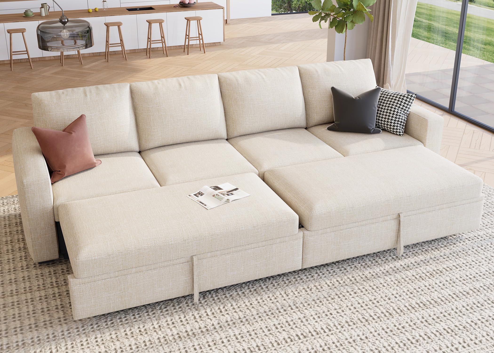 HONBAY Modular Sectional Sleeper Sofa Bed