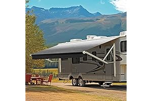 10Ft Motorized RV Awning, Grey Fade: Extend Your Outdoor Oasis