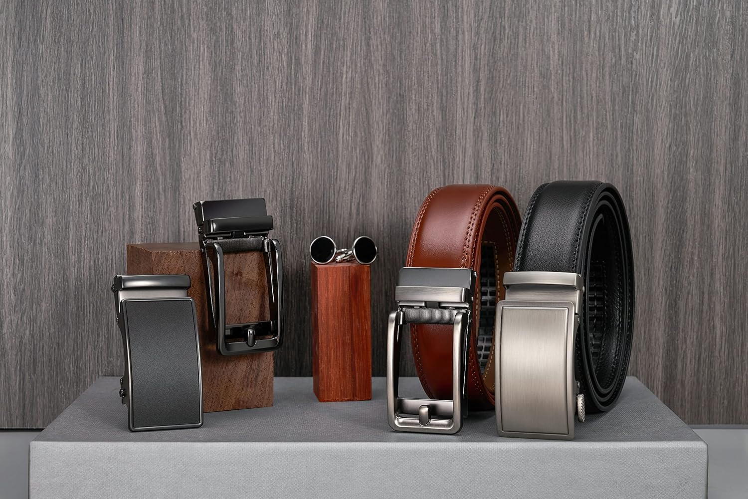 28"-68" Men's Leather Ratchet Dress Belt Big And Tall With Automatic Buckle - Image 4