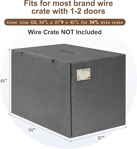 Miniatura 10 de HiCaptain - Cubierta de doble puerta para jaula de perro (para cajas de alambre de 24 30 36 42 48 pulgadas)