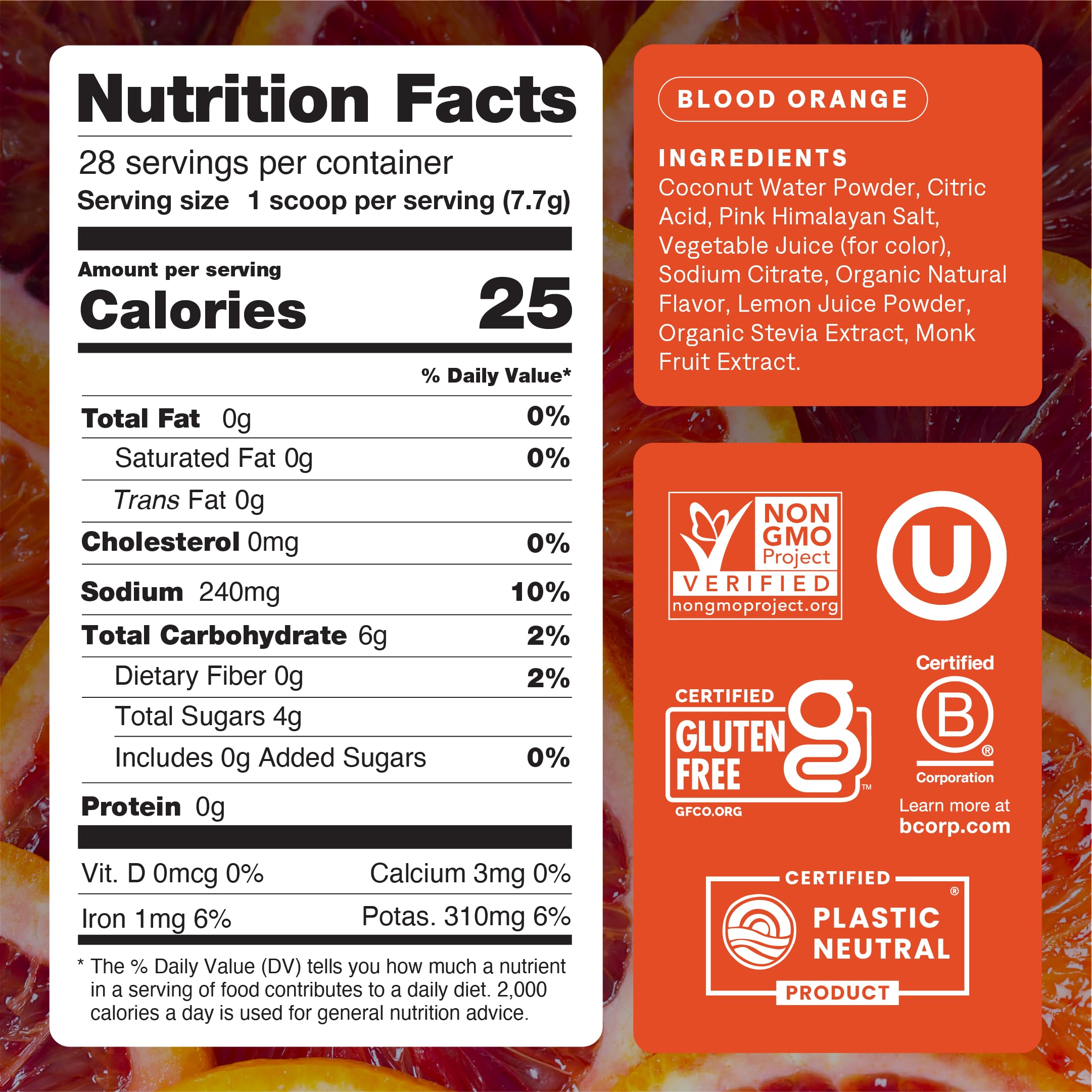 Cure Hydration - Electrolyte Drink Powder Blood Orange 28 Servings — Amazon image 2