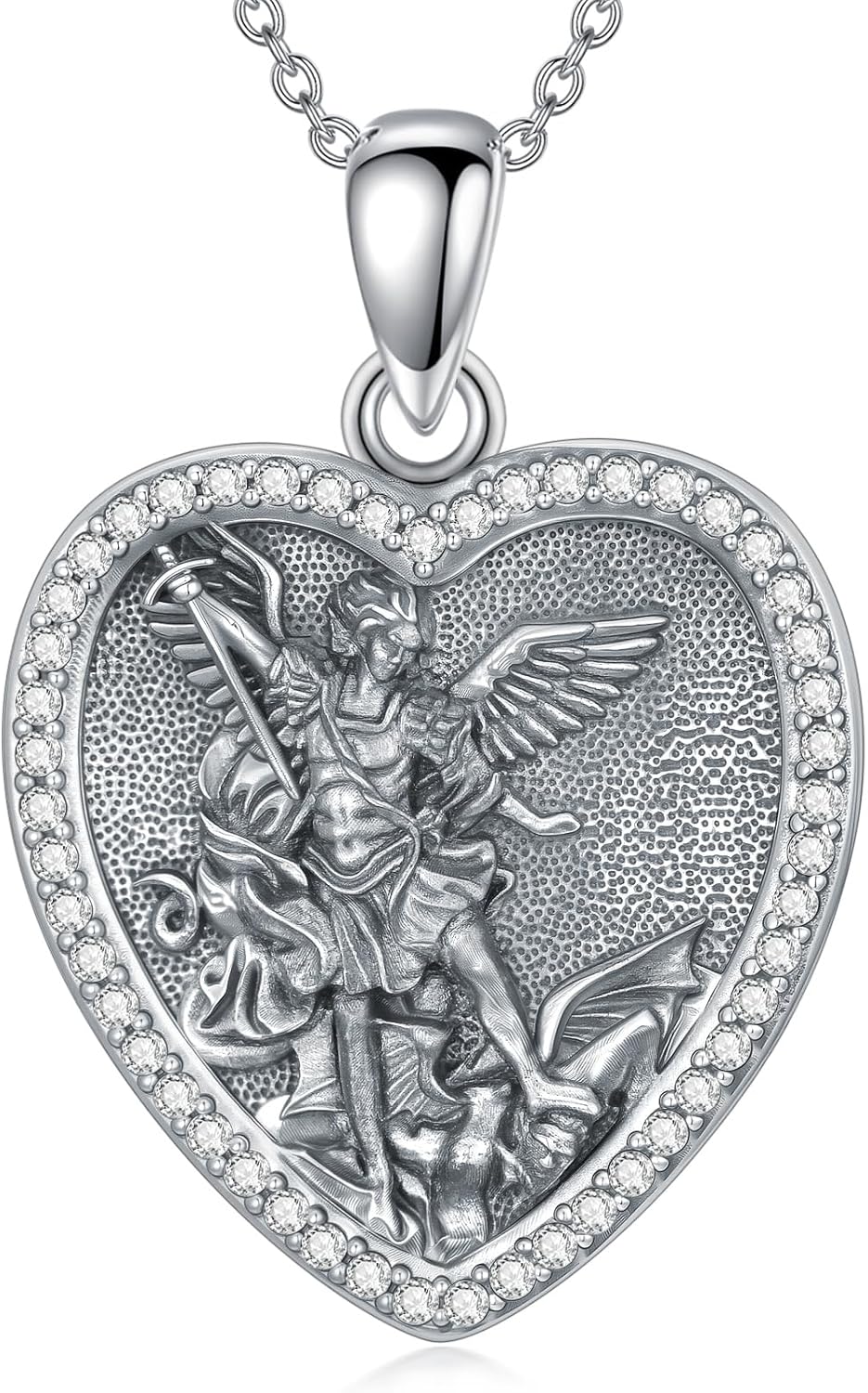 Seiyang Saint Necklace 925 Sterling Silver Patron Amulet Medal Jewelry for Women (with Gift Box)
